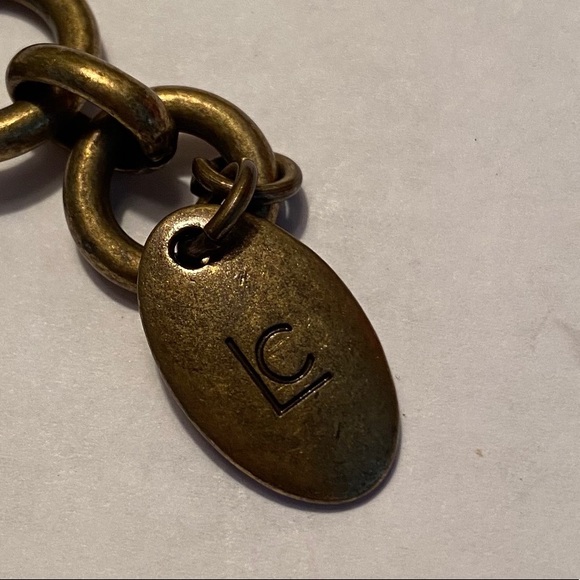 Liz Claiborne metal chain toggle belt plait knot - Picture 10 of 14